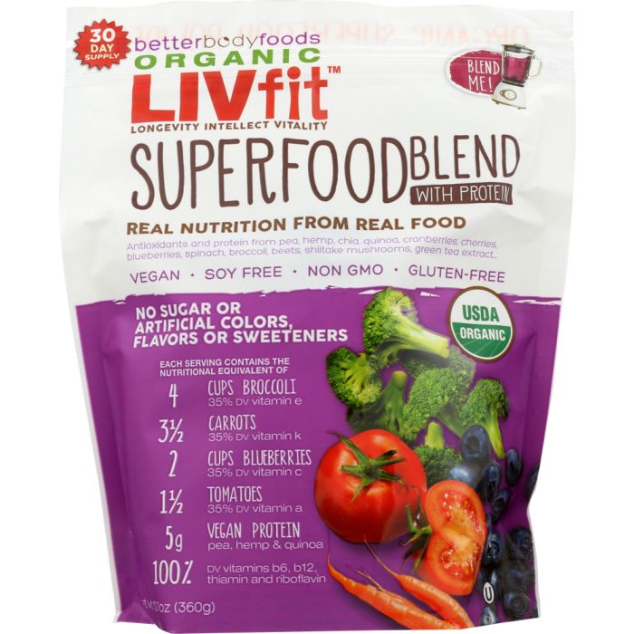 BETTERBODY: LIVfit Organic Superfood Blend Powder, 12.7 oz
