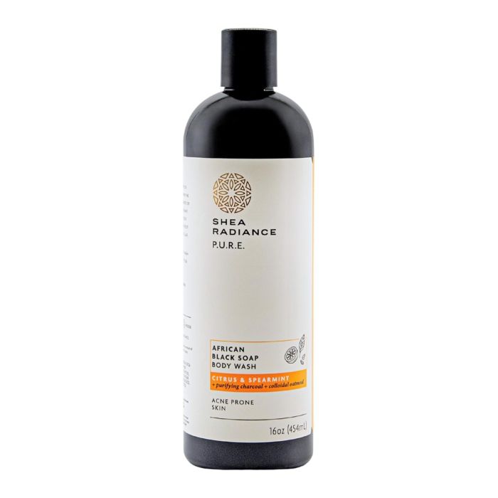 SHEA RADIANCE: African Black Soap Body Wash Citrus and Spearmint, 16 oz