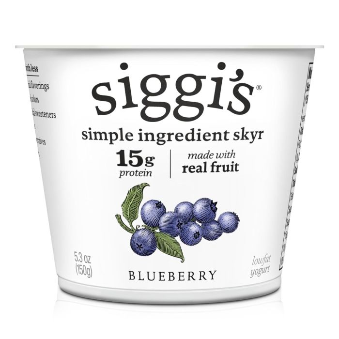 SIGGI'S: Icelandic Style Skyr Strained Non Fat Blueberry Yogurt, 5.3 oz
