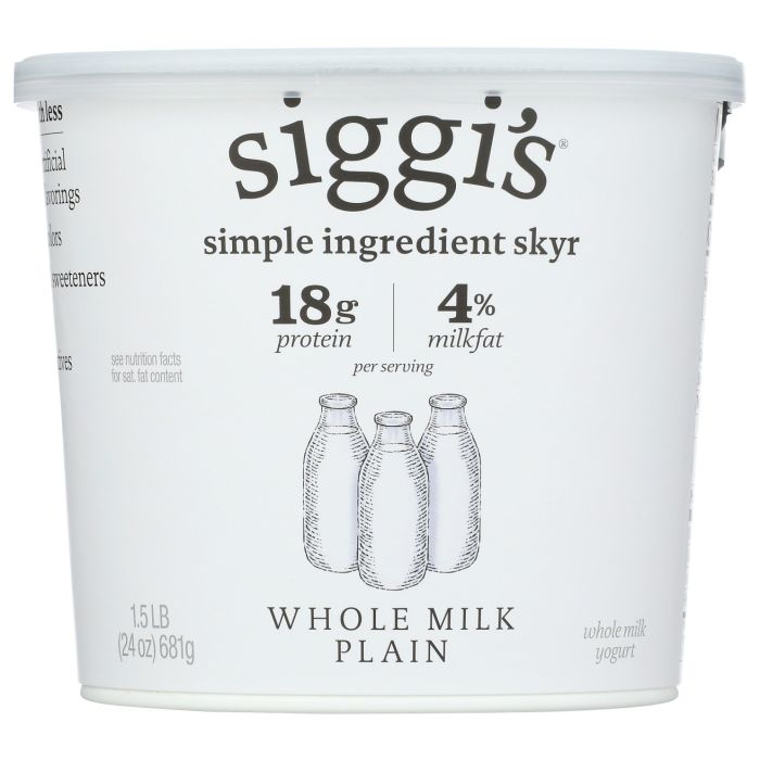 SIGGIS: 4% Whole Milk Strained Yogurt Plain, 24 oz