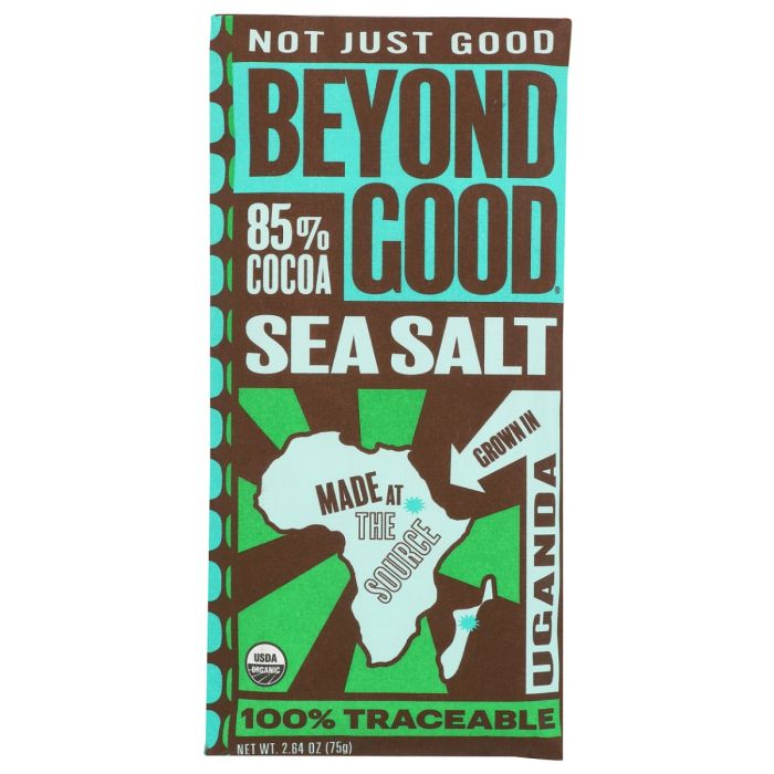 BEYOND GOOD: 85% Chocolate Bar with Sea Salt, 2.64 oz