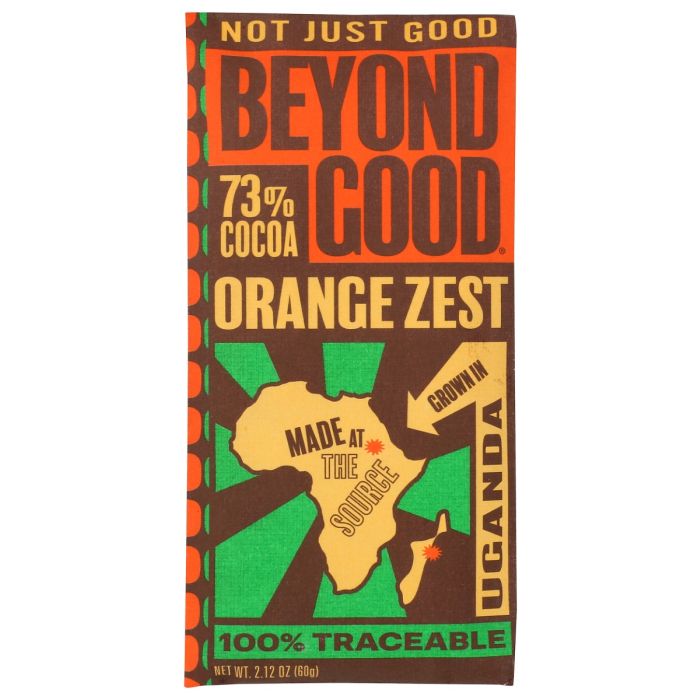 BEYOND GOOD: Orange Zest 73% Chocolate Bar, 2.12 oz
