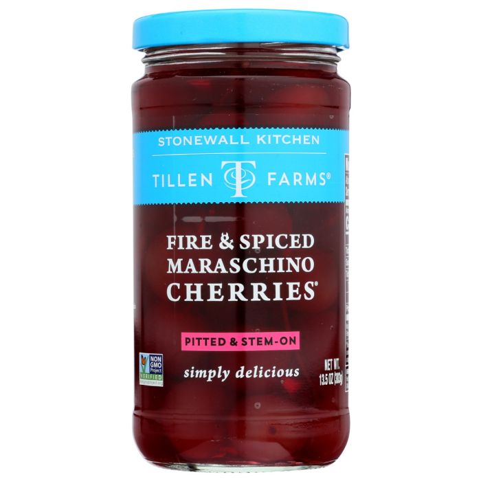 TILLEN FARMS: Fire & Spiced Maraschino Cherries, 13.5 oz
