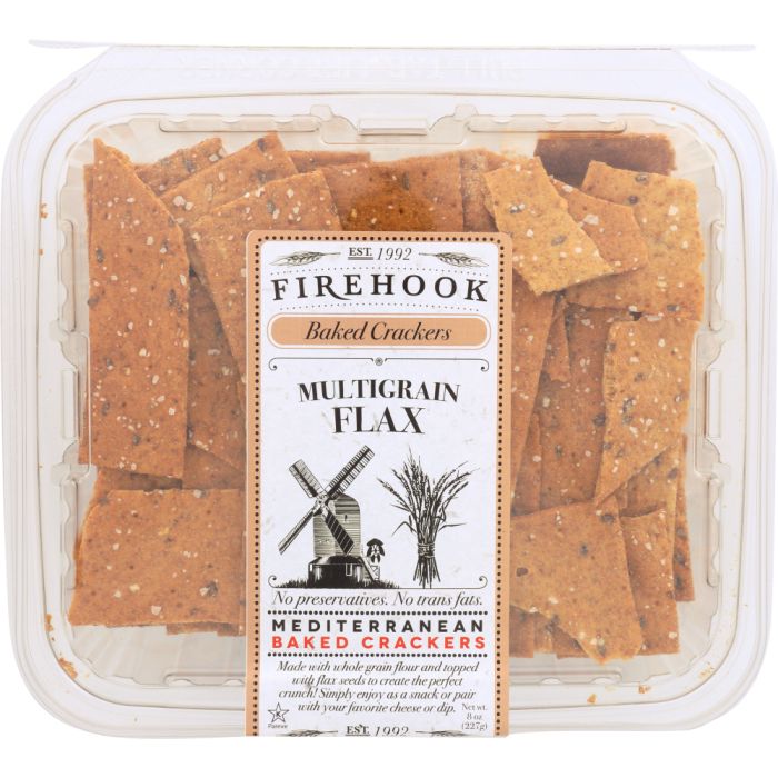 FIREHOOK: Multigrain Flax Baked Cracker, 8 Oz