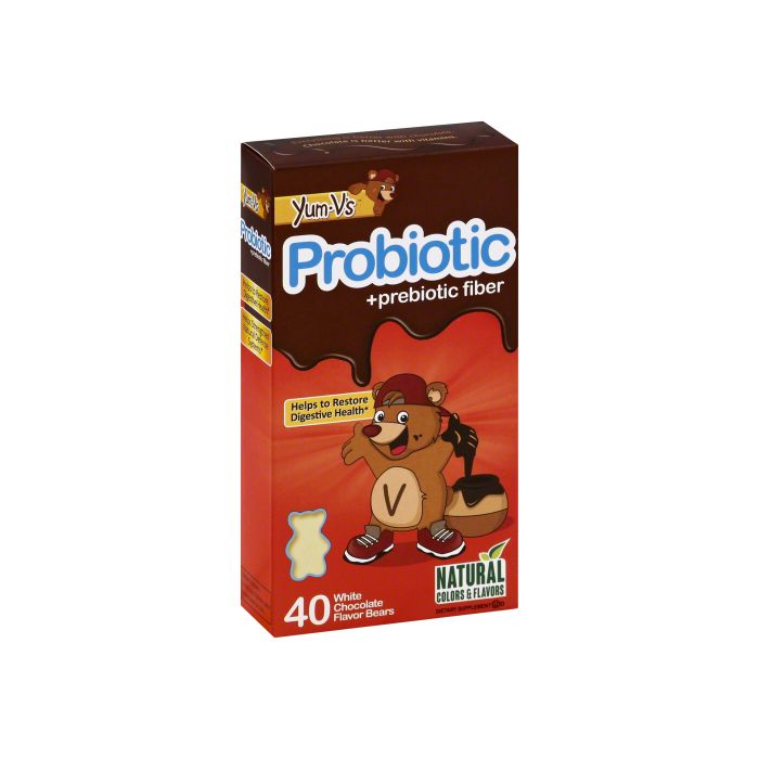 YUM-VS: Probiotic Plus Prebiotic Fiber White Chocolate, 40 pc