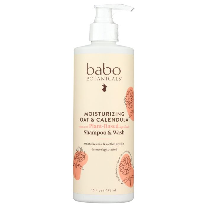 BABO BOTANICALS: Shampoo and Wash Baby Moisturizing, 16 oz