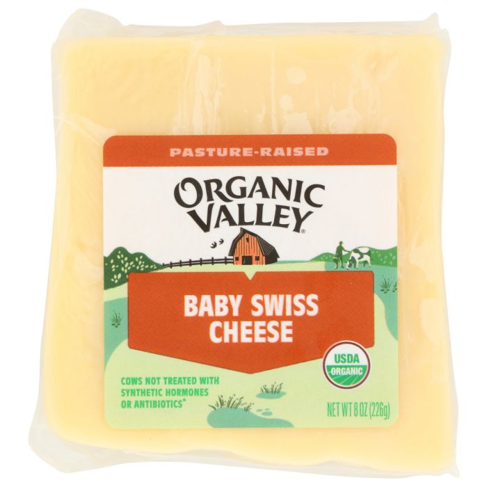ORGANIC VALLEY: Baby Swiss Cheese, 8 oz