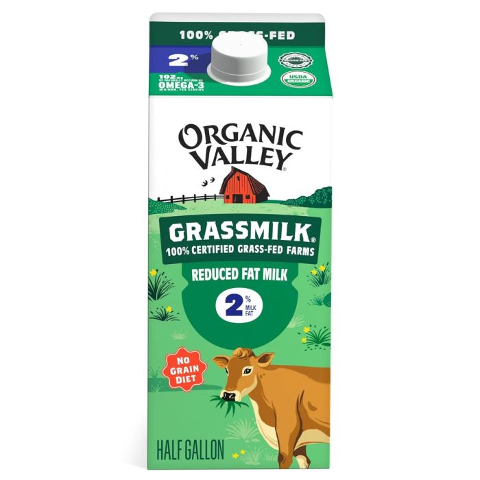 ORGANIC VALLEY: Grassmilk Organic 2% Milkfat, 64 oz