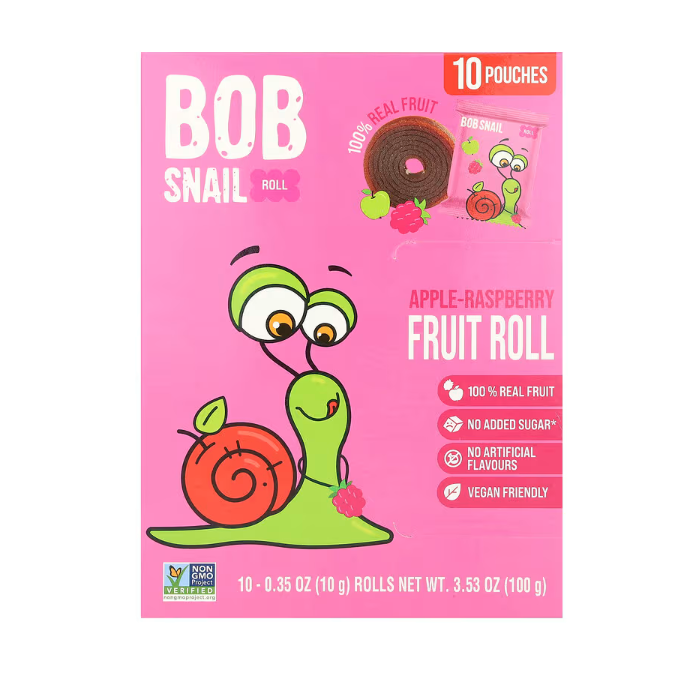 BOB SNAIL: Apple Raspberry Fruit Rolls, 10 pk