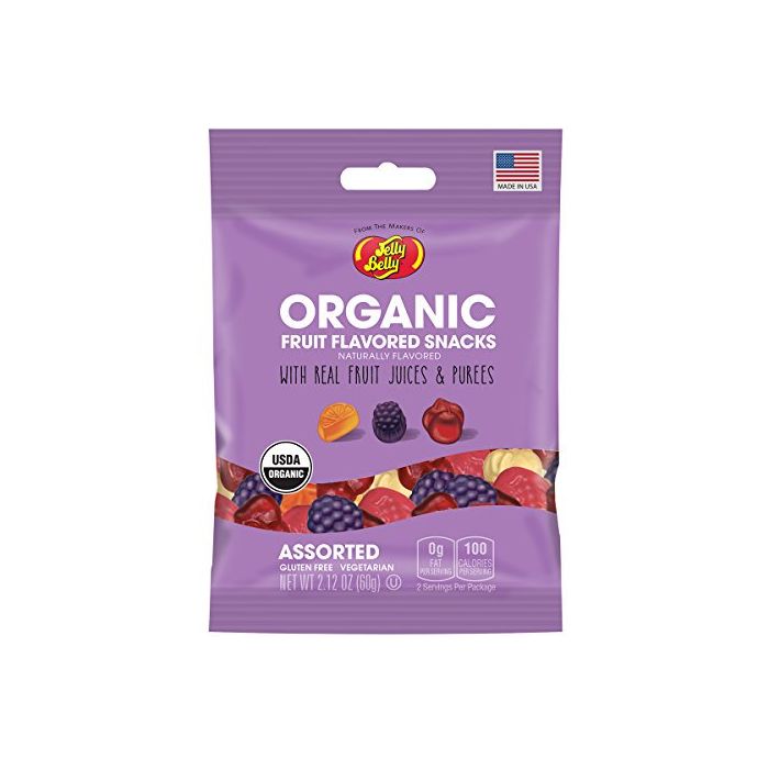 JELLY BELLY: Organic Fruit Flavored Snacks Assorted, 2.12 oz