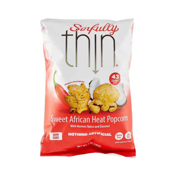 SINFULLY THIN: Sweet African Heat Popcorn, 5 oz
