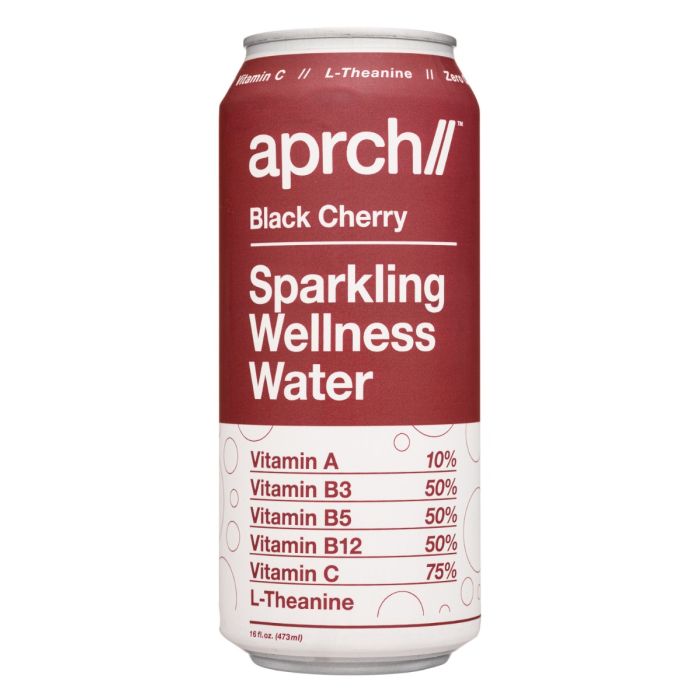 APRCH: Black Cherry Sparkling Wellness Water, 16 fo