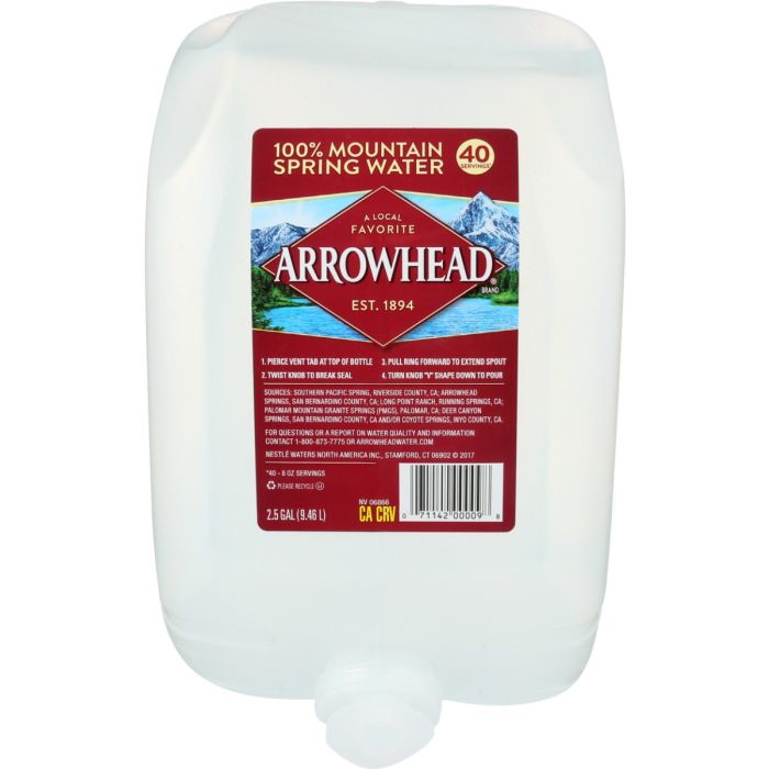 ARROWHEAD WATER: Spring Water, 2.5 ga