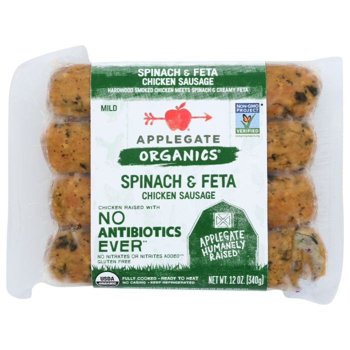 APPLEGATE: Organic Spinach and Feta Chicken Sausage, 12 oz