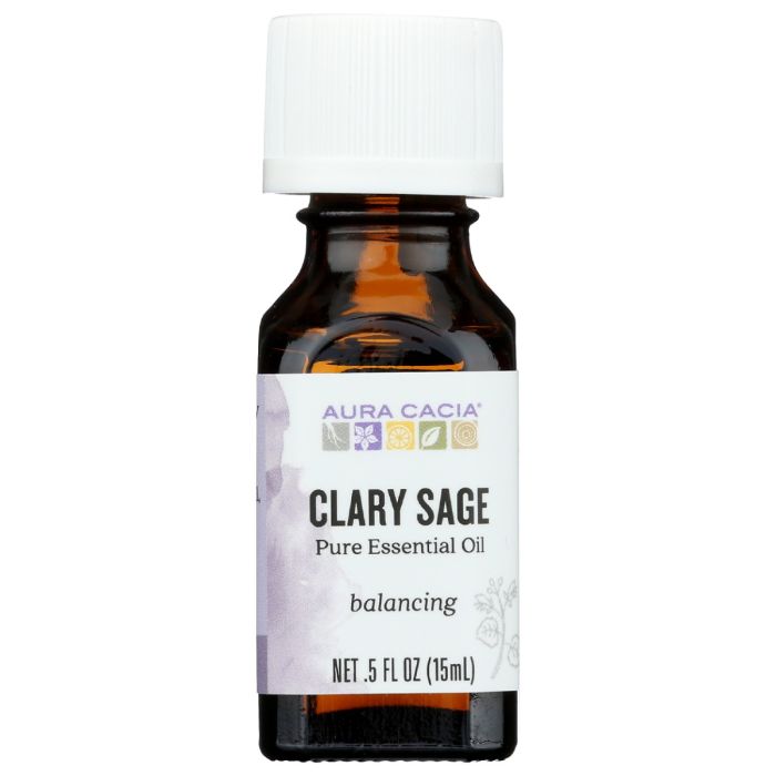 AURA CACIA: Balancing Clary Sage Essential Oil, 0.5 oz
