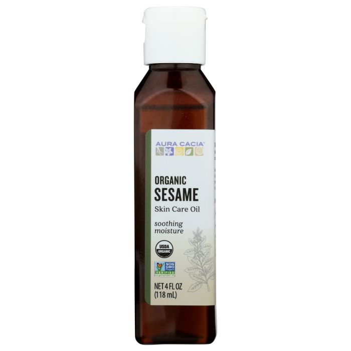 AURA CACIA: Organic Skin Care Oil Protecting Sesame, 4 oz