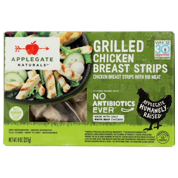 APPLEGATE: Natural Grilled Chicken Breast Strips, 8 oz