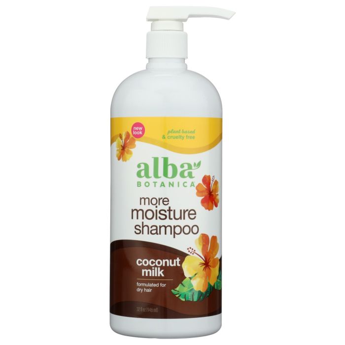 ALBA BOTANICA: More Moisture Shampoo Coconut Milk, 32 oz