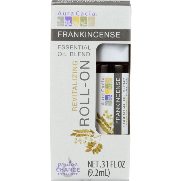 AURA CACIA: Frankincense Roll On Essential Oil, 0.31 oz