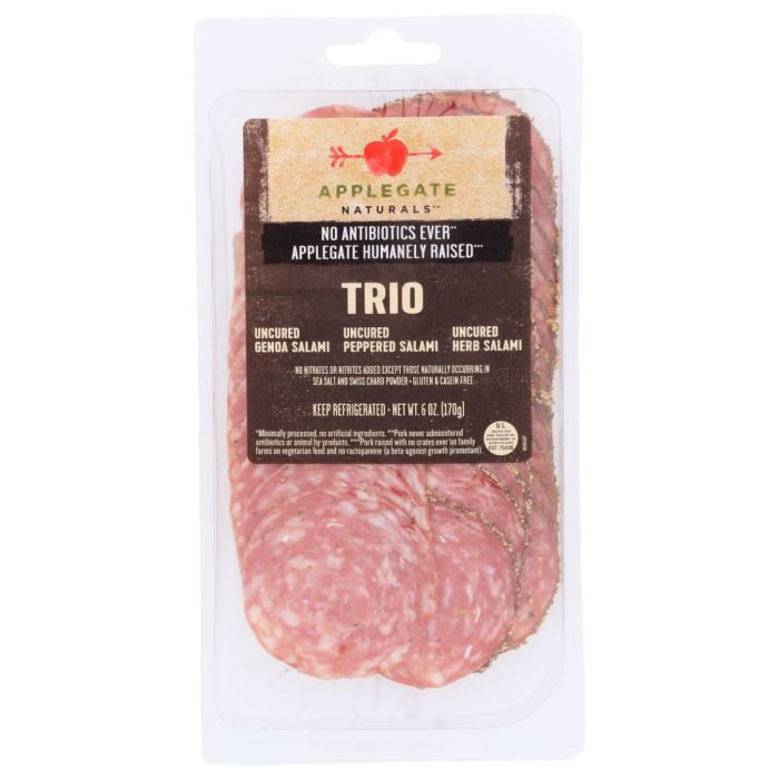 APPLEGATE: Natural Genoa Uncured Salami Trio, 6 oz