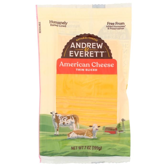 ANDREW & EVERETT: Yellow American Sliced Cheese, 7 oz