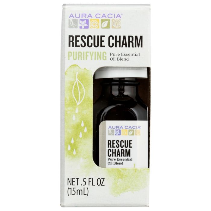 AURA CACIA: Rescue Charm Essential Oil Boxed, 0.5 fo