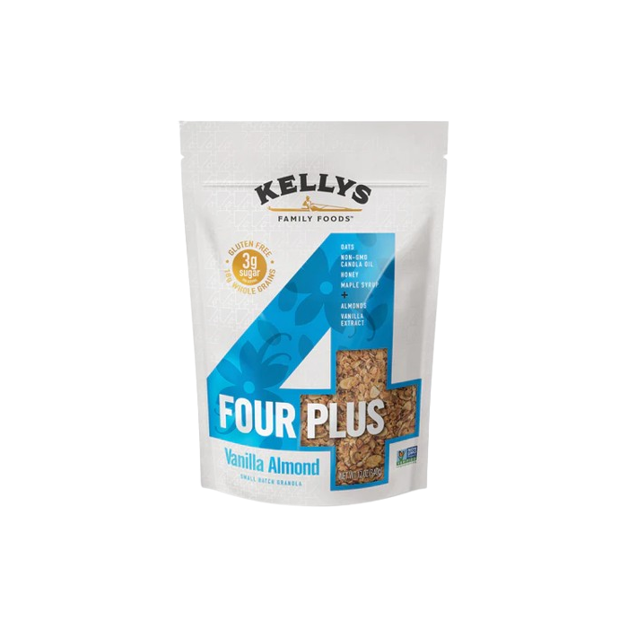 KELLYS FOUR PLUS GRANOLA: Vanilla Almond Granola, 12 oz