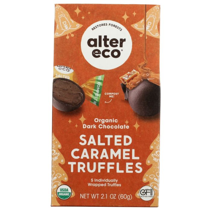 ALTER ECO: Holiday Salted Caramel Truffles, 2.1 oz
