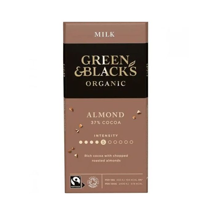 GREEN & BLACKS: Organic Roasted Almond Milk Chocolate Bar, 3.17 oz
