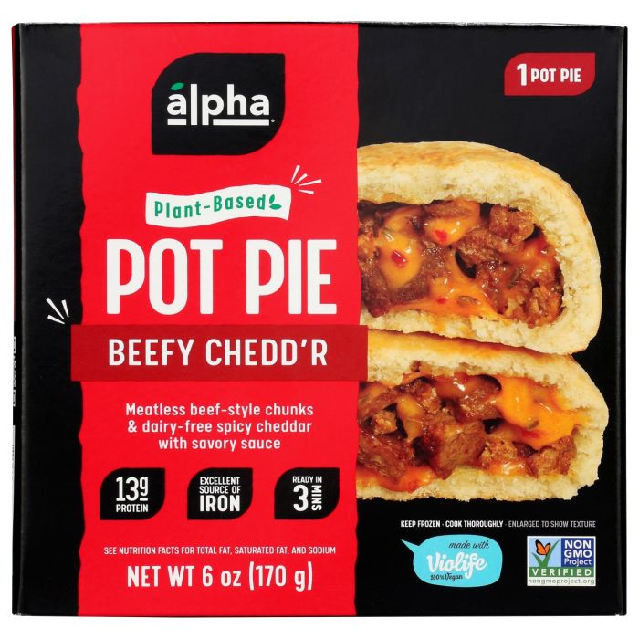 ALPHA FOODS: Pot Pie Beef Cheddar Vegan, 6 oz