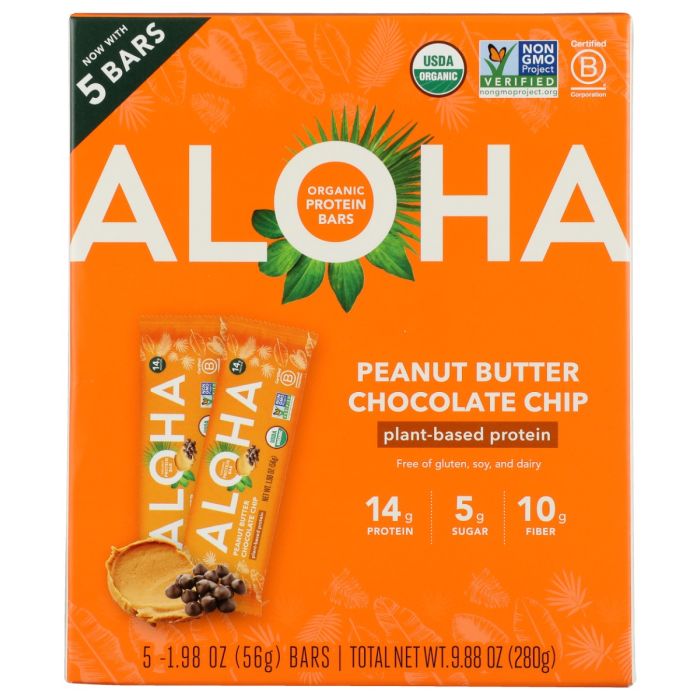 ALOHA: Peanut Butter Chocolate Chip Bars, 9.88 oz