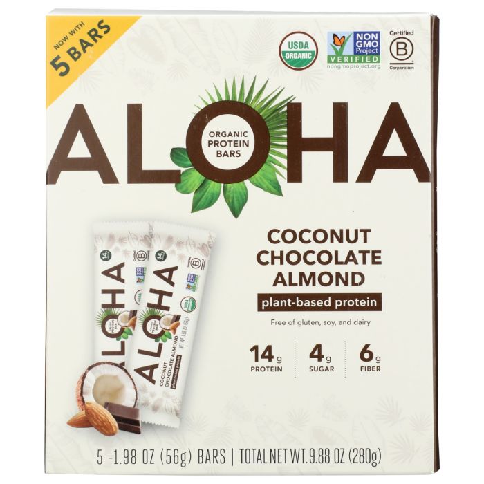 ALOHA: Coconut Chocolate Almond Bars, 9.88 oz