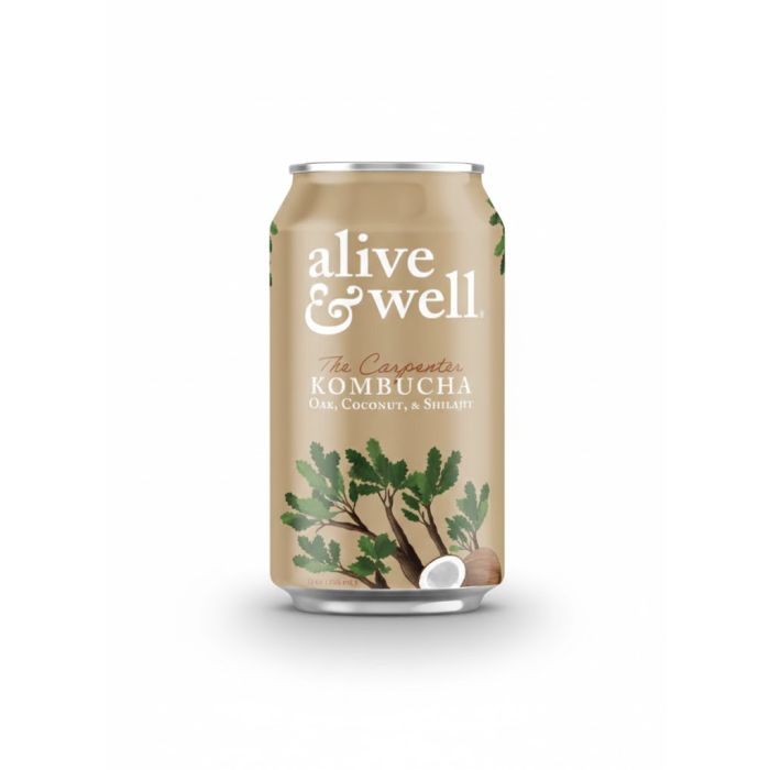 ALIVE AND WELL KOMBUCHA: Oak and Coconut with Shilajit Kombucha, 12 fo