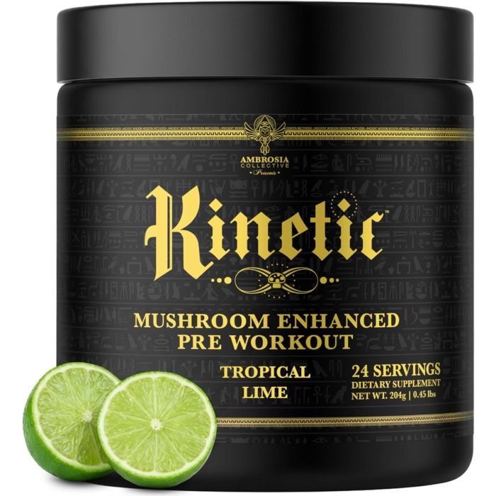 AMBROSIA COLLECTIVE: Kinetic Mushroom Enhanced Pre Workout Tropical Lime, 213.6 gm