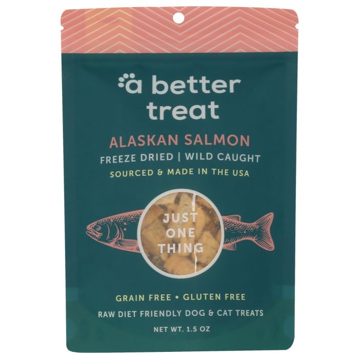 A BETTER TREAT: Freeze Dried Raw Wild Caught Salmon Dog and Cat Treats, 1.5 oz