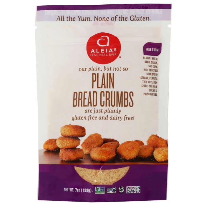 ALEIAS: Gluten Free Plain Bread Crumbs, 7 oz