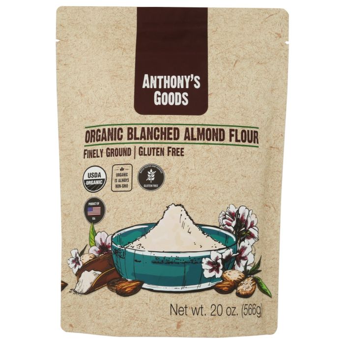 ANTHONYS GOODS: Organic Blanched Almond Flour, 20 oz