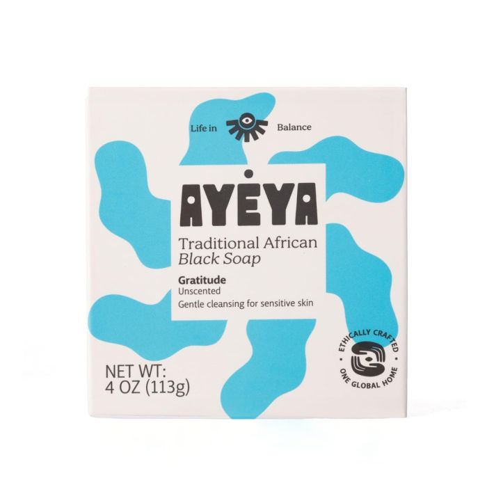 AYEYA: Gratitude African Black Soap Bar, 4 oz
