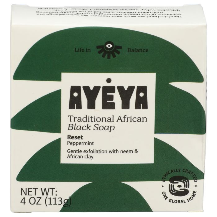 AYEYA: Reset African Black Soap Bar, 4 oz