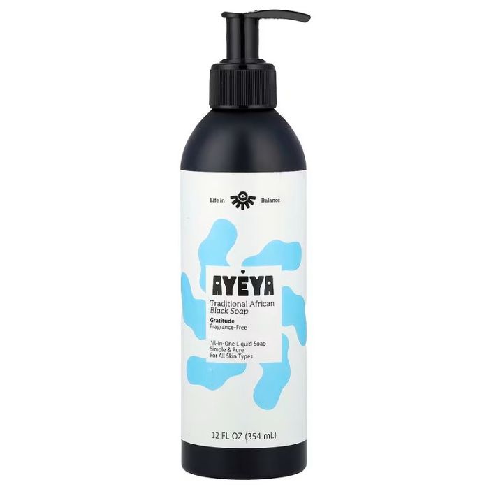 AYEYA: Gratitude African Black Liquid Soap Fragrance Free, 12 fo