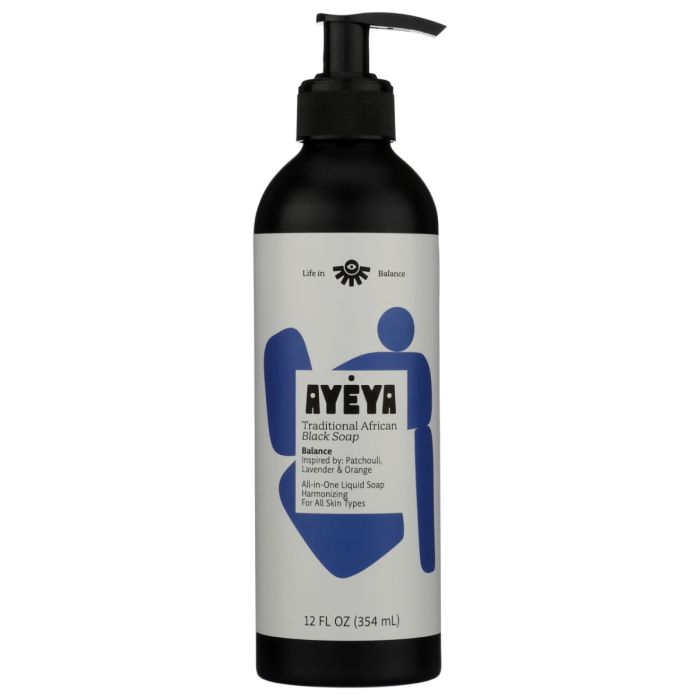 AYEYA: Balance African Black Liquid Soap, 12 fo