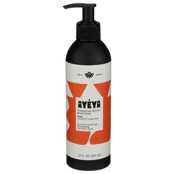 AYEYA: Honor African Black Liquid Soap, 12 fo
