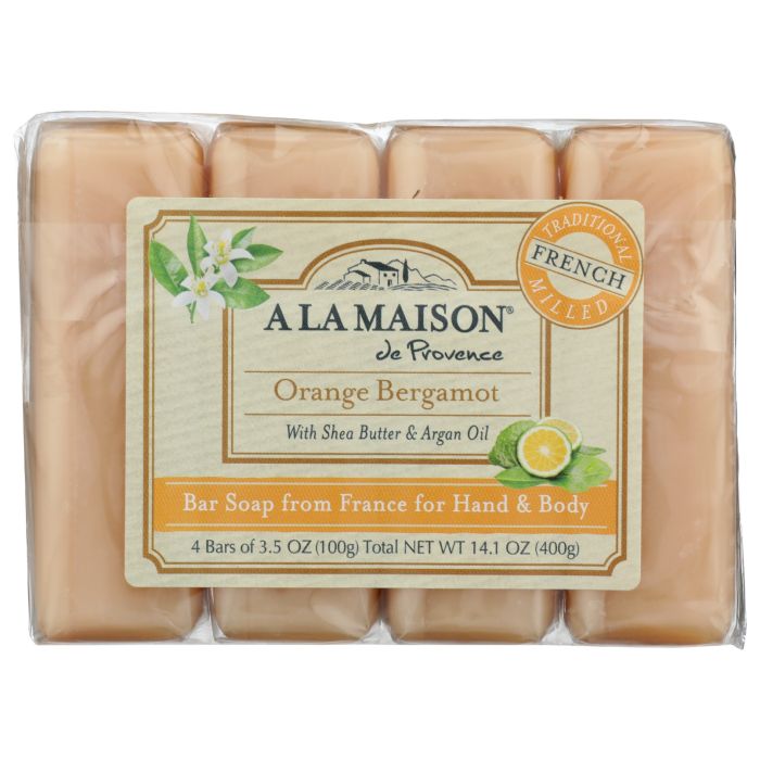 A LA MAISON: Orange Bergamot Soap Bar 4 Count, 14.1 oz