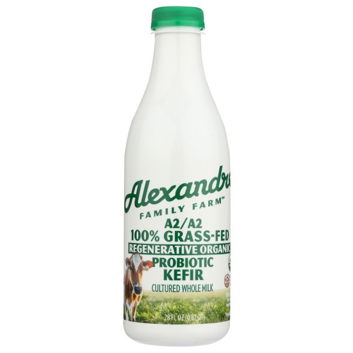 ALEXANDRE FAMILY FARM: A2 A2 Organic 100 Percent Grassfed Whole Probiotic Kefir, 28 fo