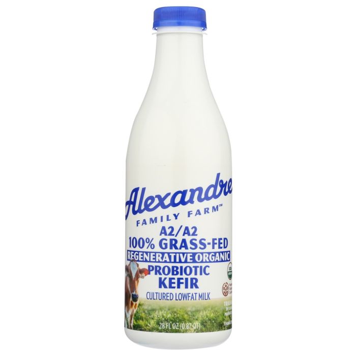ALEXANDRE FAMILY FARM: A2 A2 Organic 100 Percent Grassfed Lowfat Probiotic Kefir, 28 fo