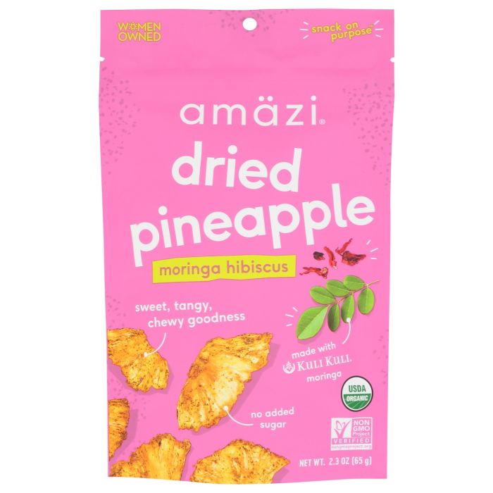 AMAZI FOODS: Dried Pineapple Moringa Hibiscus, 2.3 oz