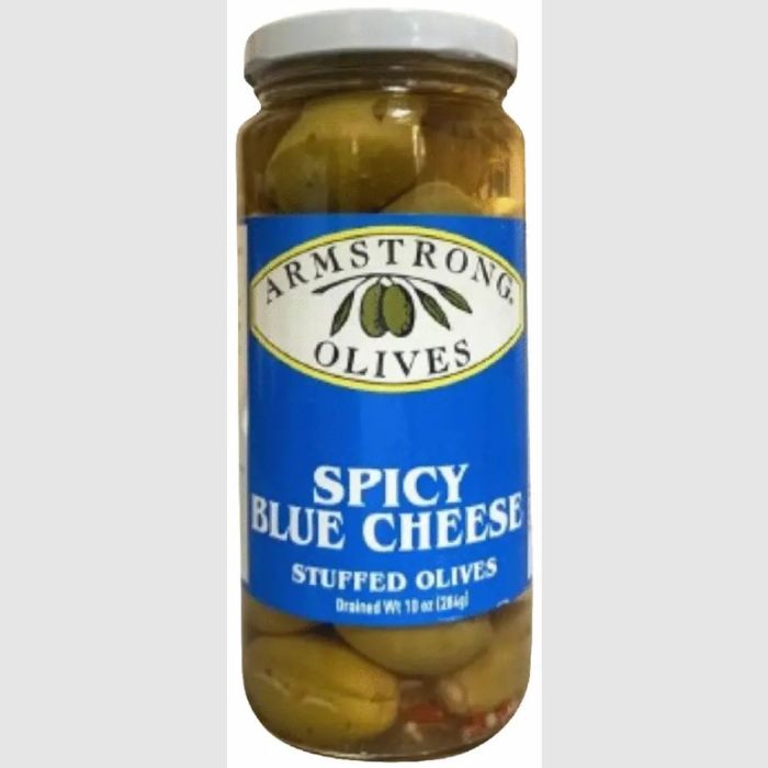 ARMSTRONG: Spicy Blue Cheese Stuffed Olives, 10 oz