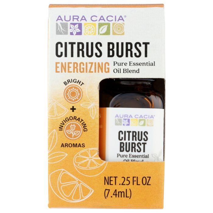 AURA CACIA: Cacia Citrus Burst Essential Oil Blend Boxed, 0.25 fo