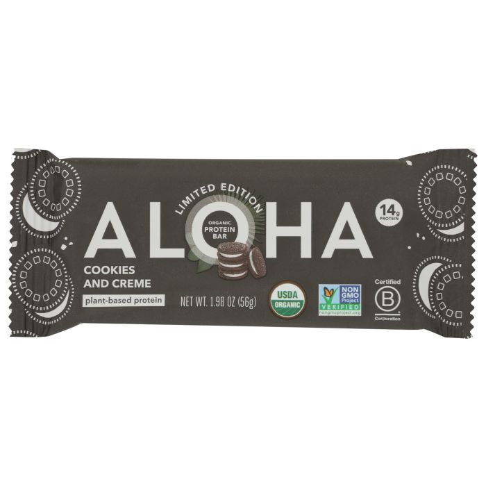ALOHA: Cookies and Creme Protein Bar, 1.98 oz