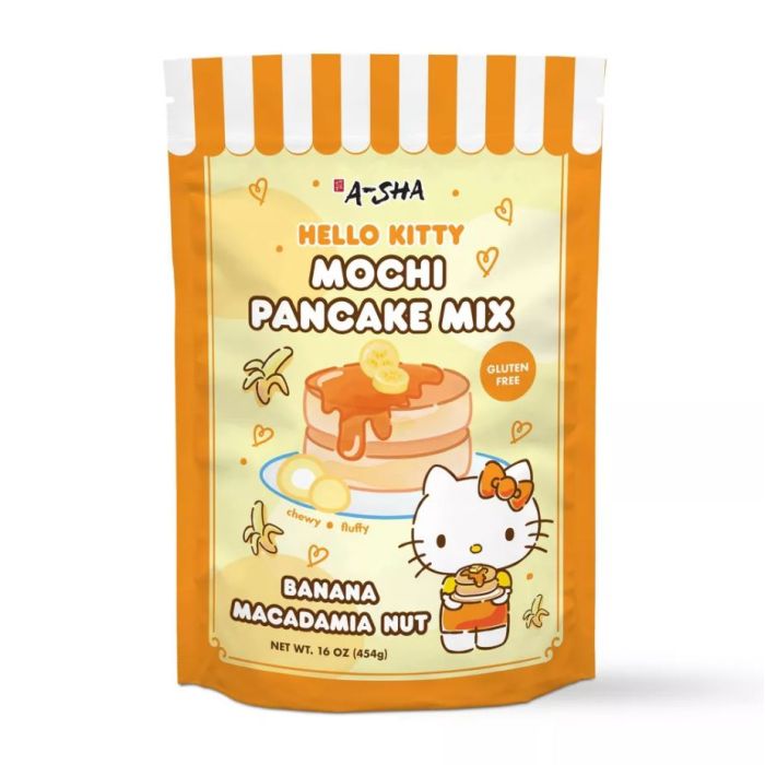 A SHA: Hello Kitty Mochi Pancake Mix Macadamia Nut Banana, 16 oz